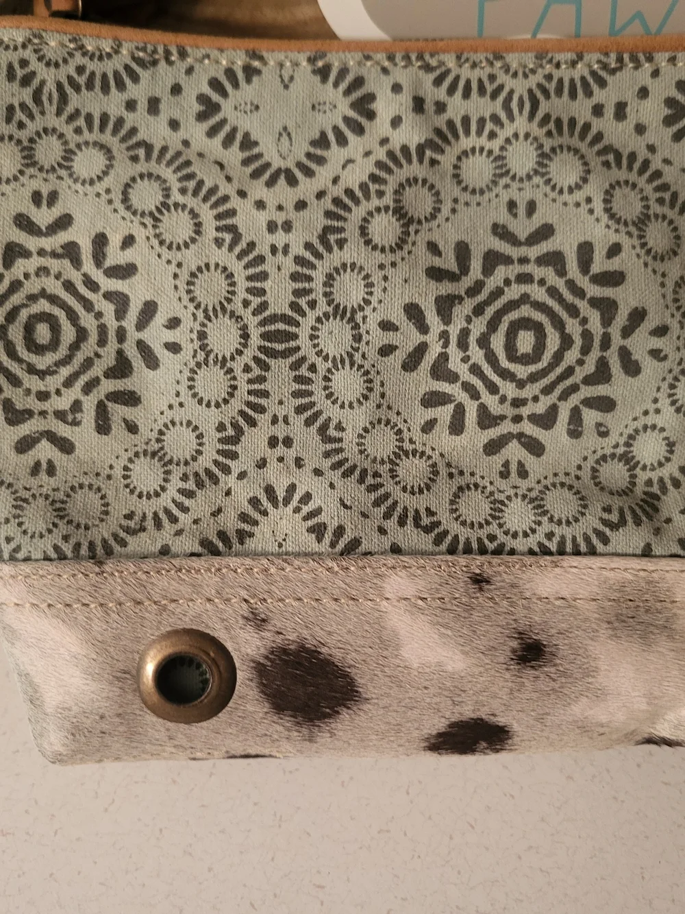 Myra Bags Floral Canvas Hairon Pouch Wristlet Small Bag Purse S-1143